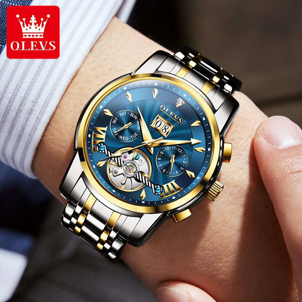 OLEVS メンズ腕時計高級ファッションファインスチールスト - Mens Fashion Week のレビューと価格