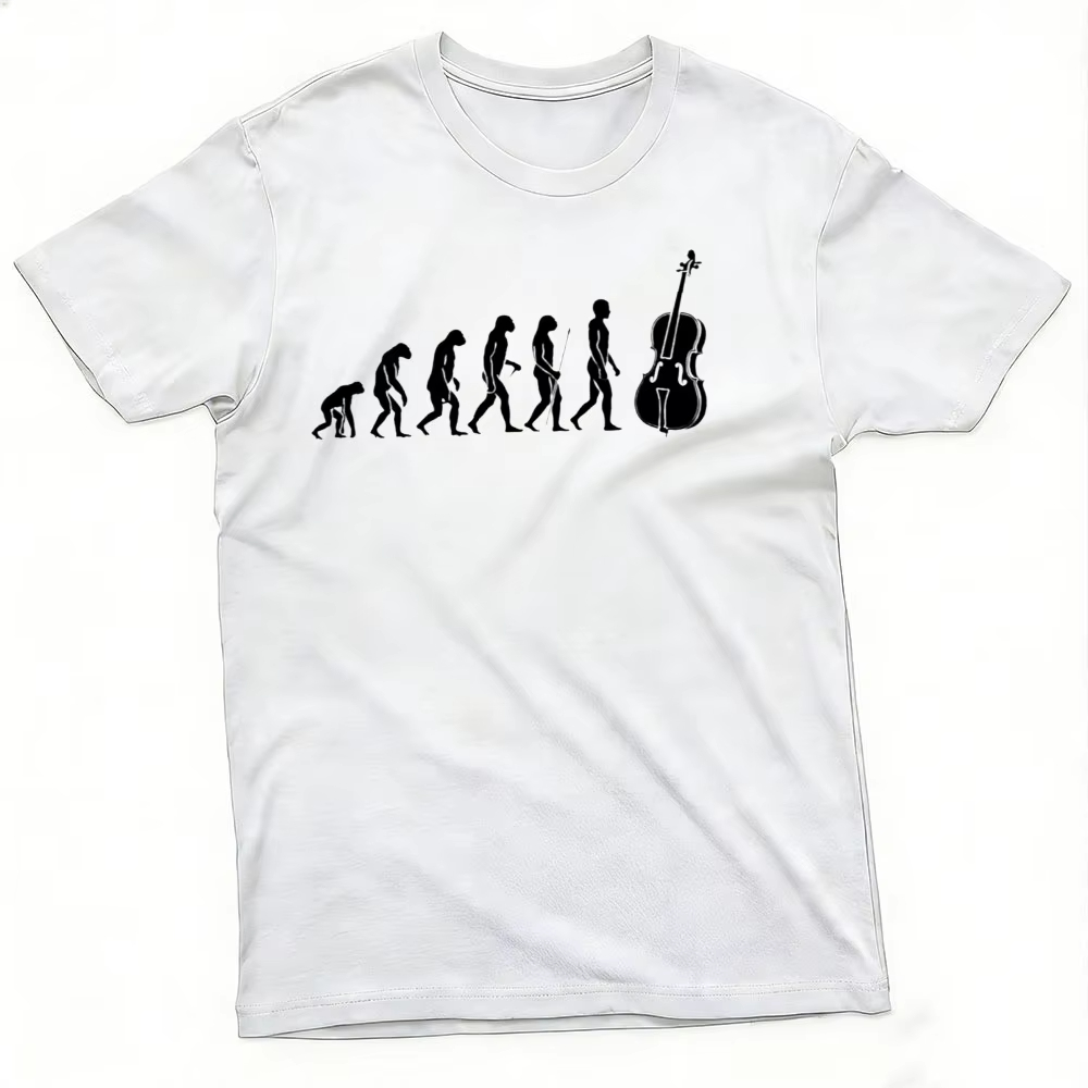 ヒューマンエボリューション チェロ奏者 グラフィックTシャツ - Men'S Fashion Evolution のレビューと価格