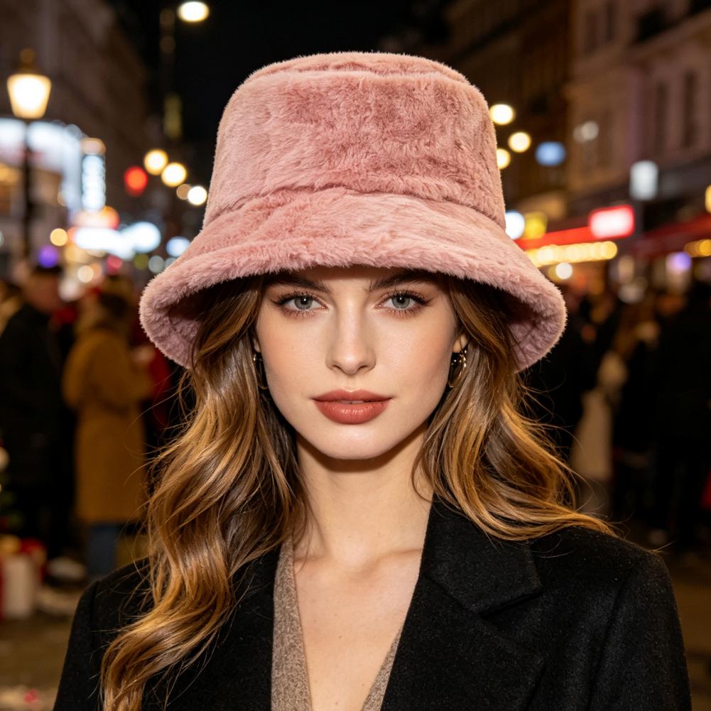 女性用、おしゃれで写真映えする、ふわふわ素材のバケットハット - Mens Fashion Bucket Hat のレビューと価格